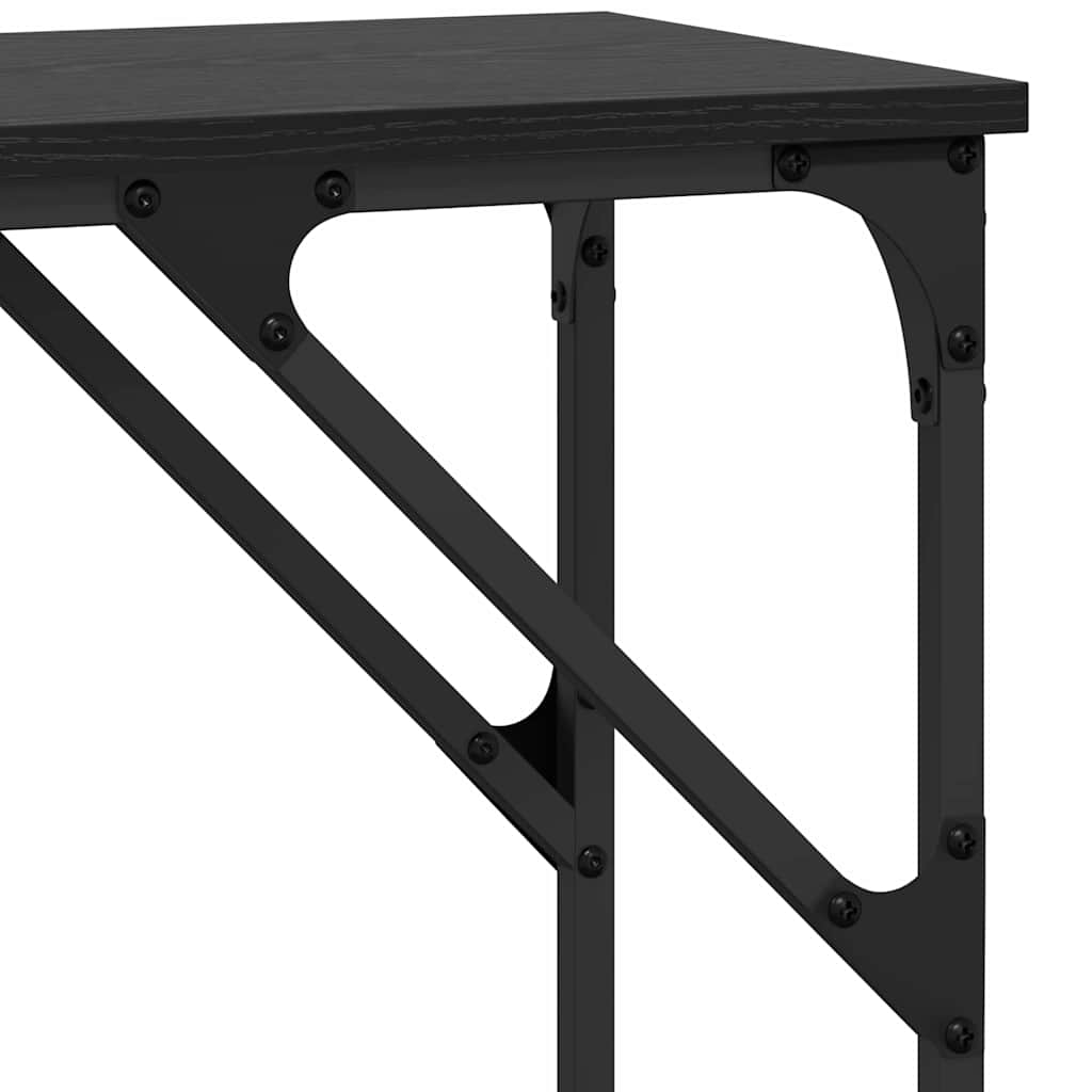 Console Table Black Oak 140 x 29 x 75 cm Engineered Wood