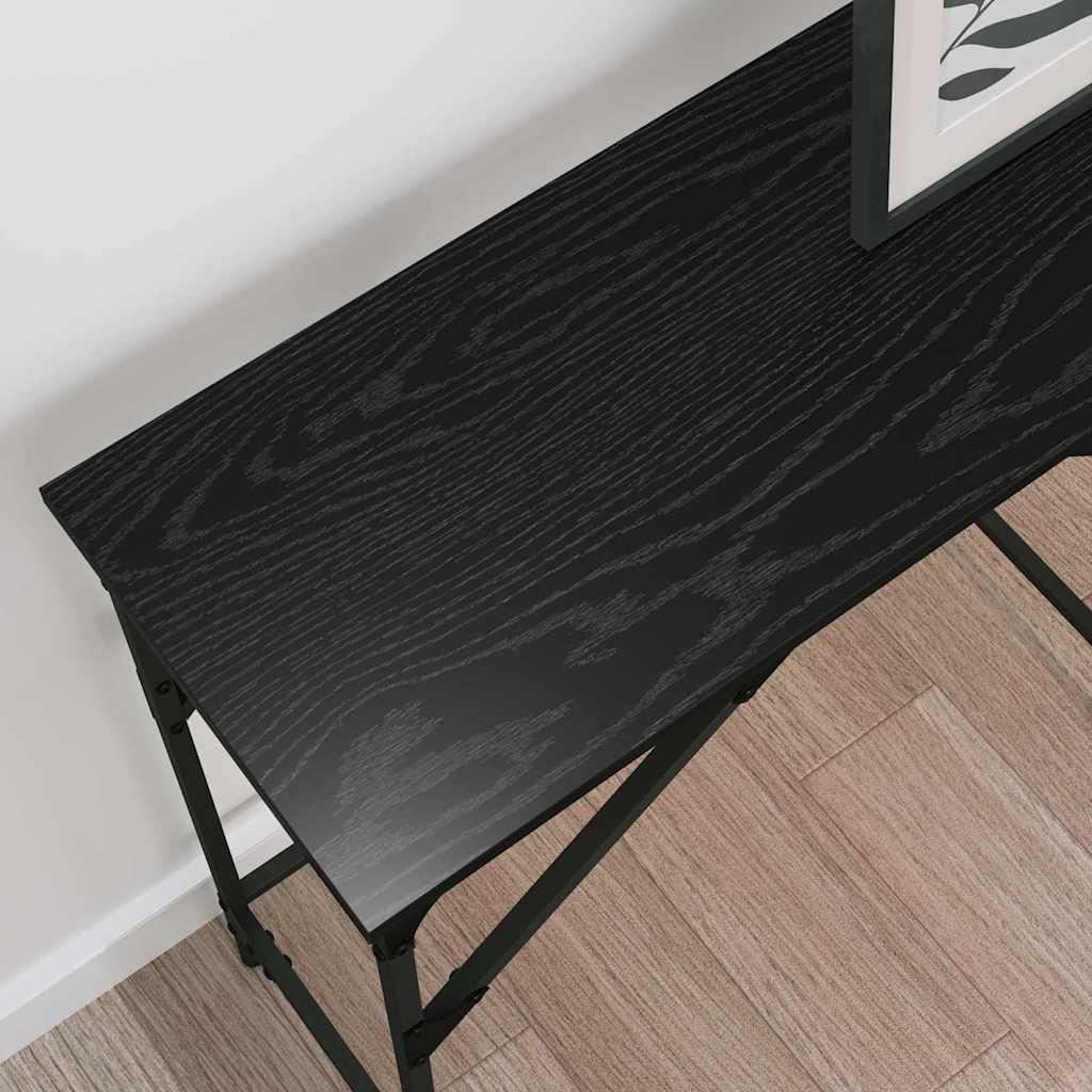 Console Table Black Oak 140 x 29 x 75 cm Engineered Wood