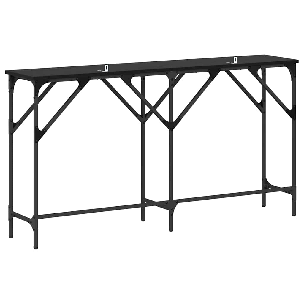 Console Table Black Oak 140 x 29 x 75 cm Engineered Wood