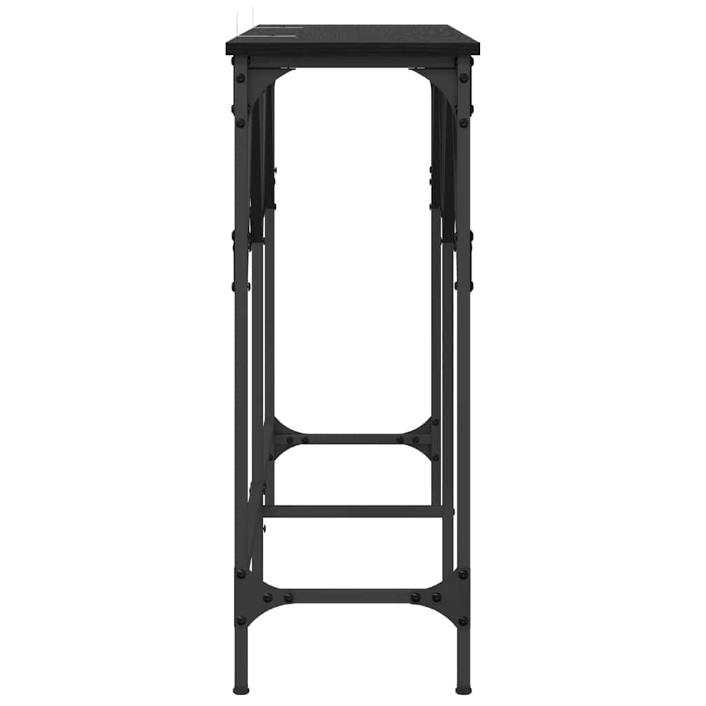 Console Table Black Oak 140 x 29 x 75 cm Engineered Wood