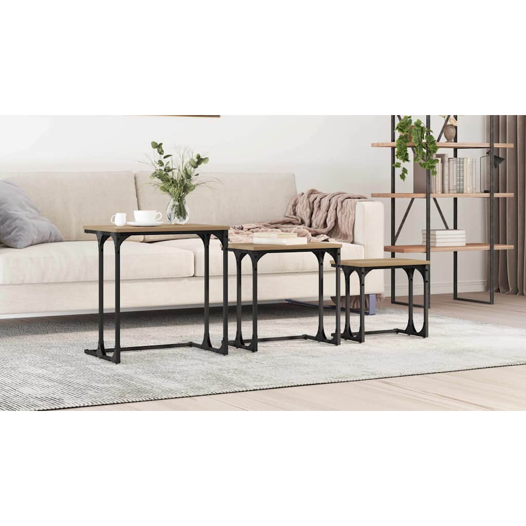 Nesting Coffee Table 3 pcs Artisan oak Engineered wood