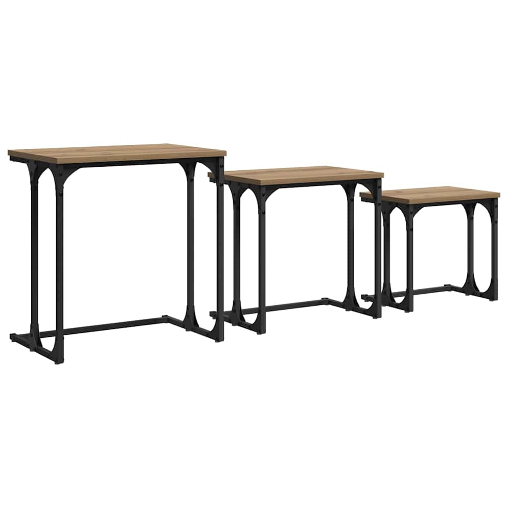 Nesting Coffee Table 3 pcs Artisan oak Engineered wood