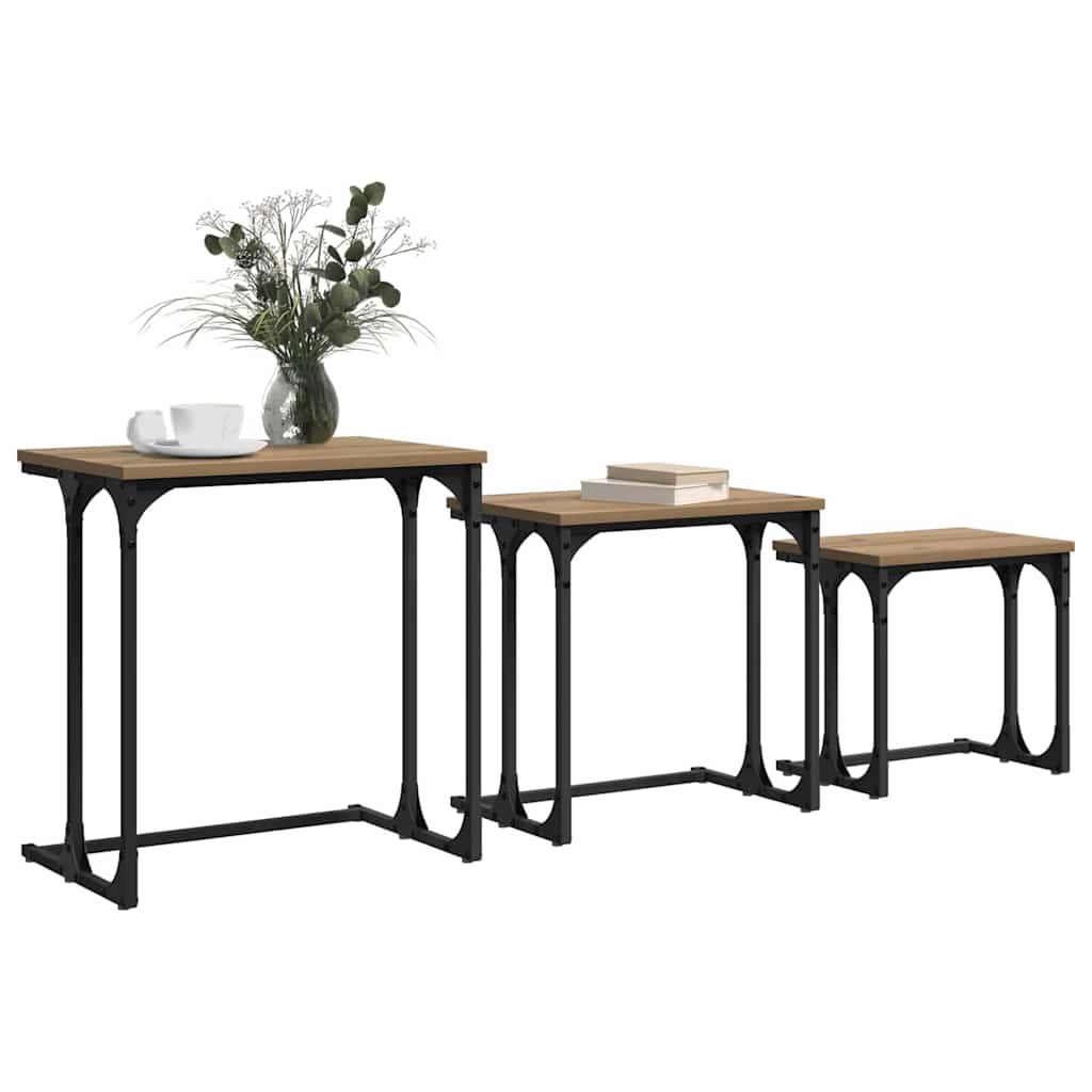 Nesting Coffee Table 3 pcs Artisan oak Engineered wood