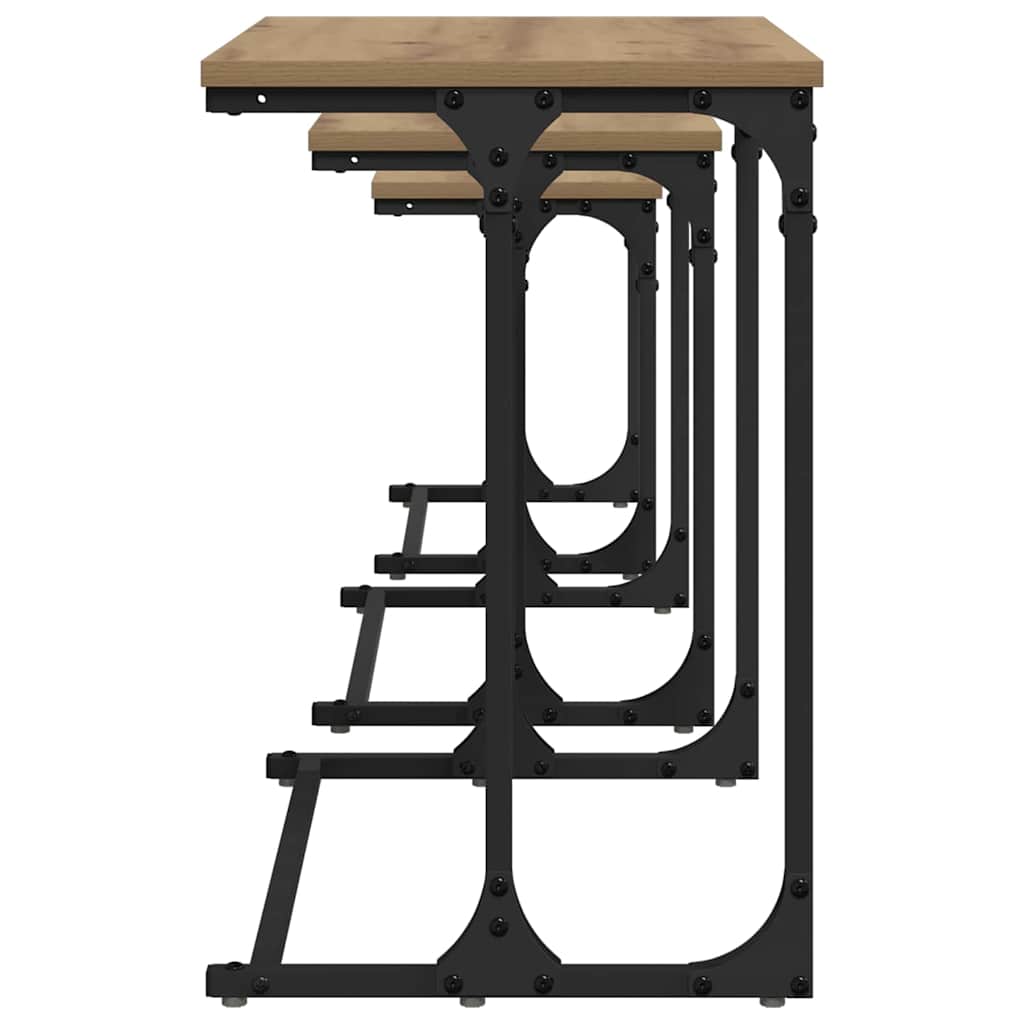 Nesting Coffee Table 3 pcs Artisan oak Engineered wood