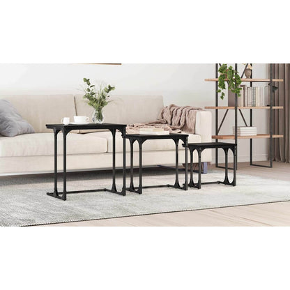 Nesting Coffee Table 3 pcs Black oak Engineered wood