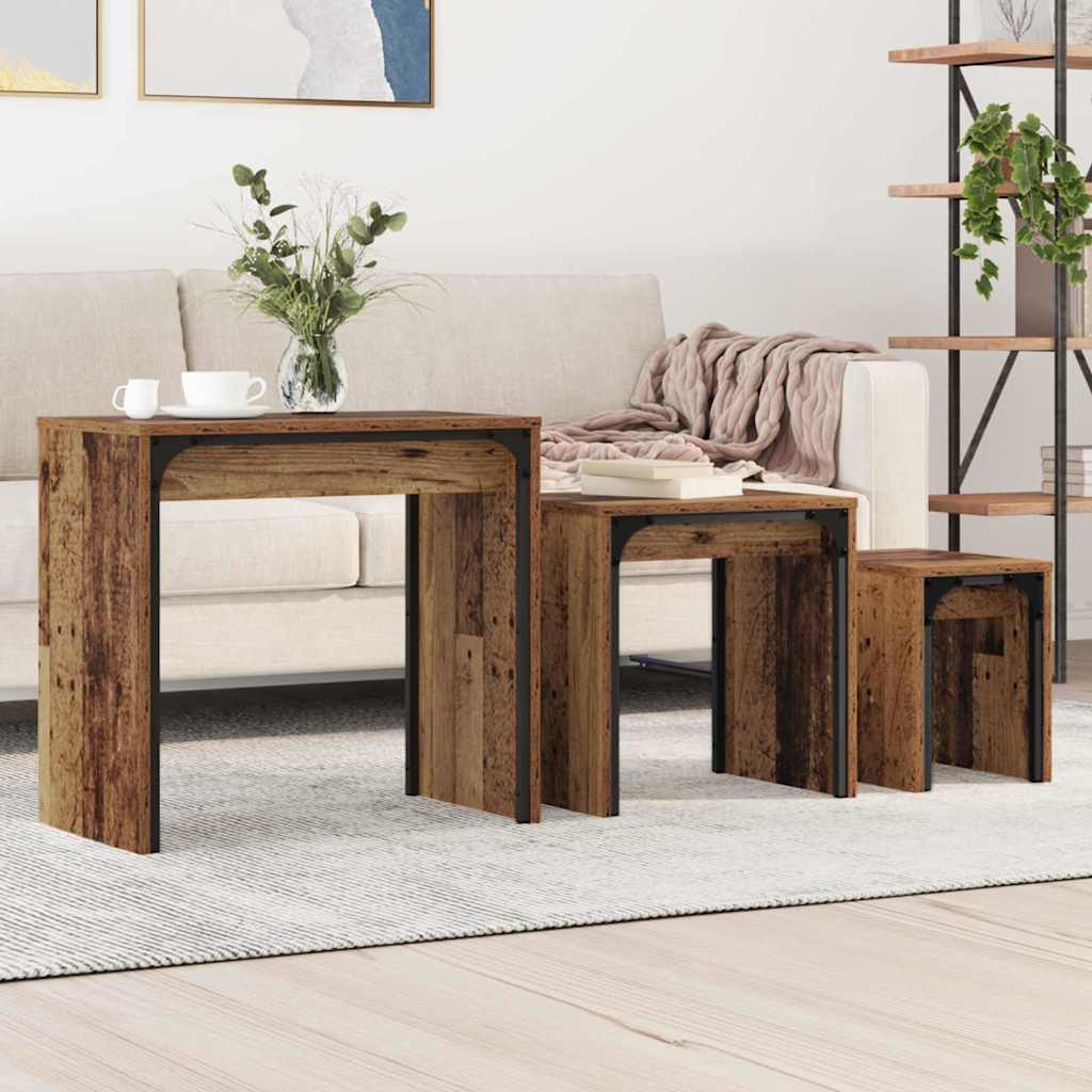 Coffee Table 3 pcs Old Wood Engineered wood