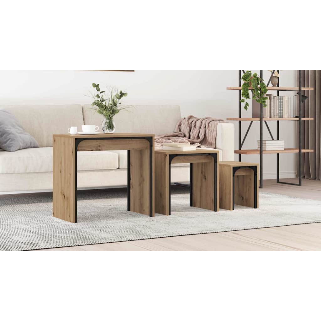 Coffee Table 3 pcs Artisan Oak Engineered wood