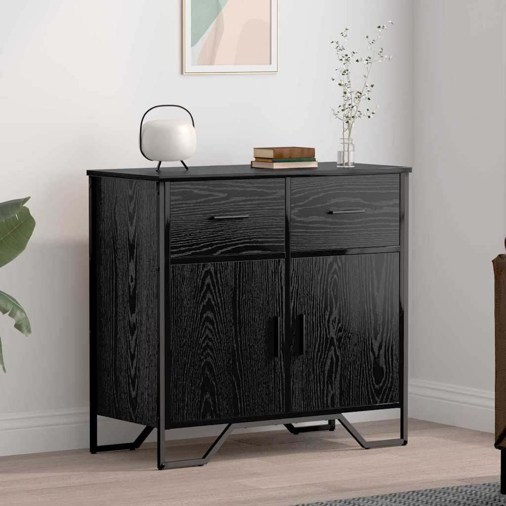 Sideboard with Drawer Black Oak 79.5 x 35.5 x 74.5 cm