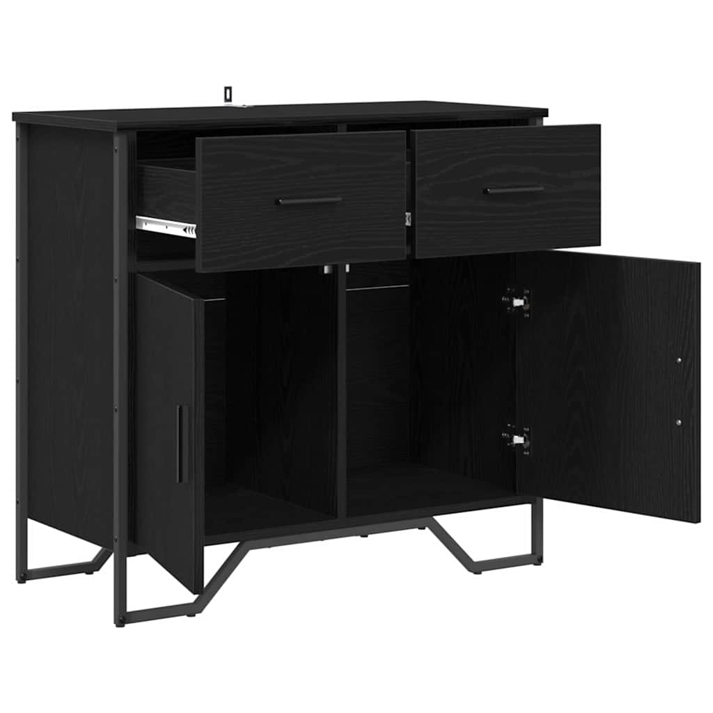 Sideboard with Drawer Black Oak 79.5 x 35.5 x 74.5 cm