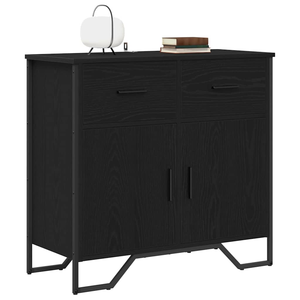 Sideboard with Drawer Black Oak 79.5 x 35.5 x 74.5 cm