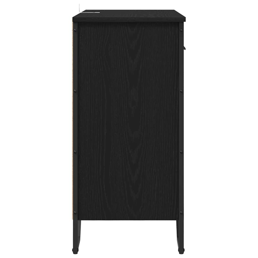 Sideboard with Drawer Black Oak 79.5 x 35.5 x 74.5 cm