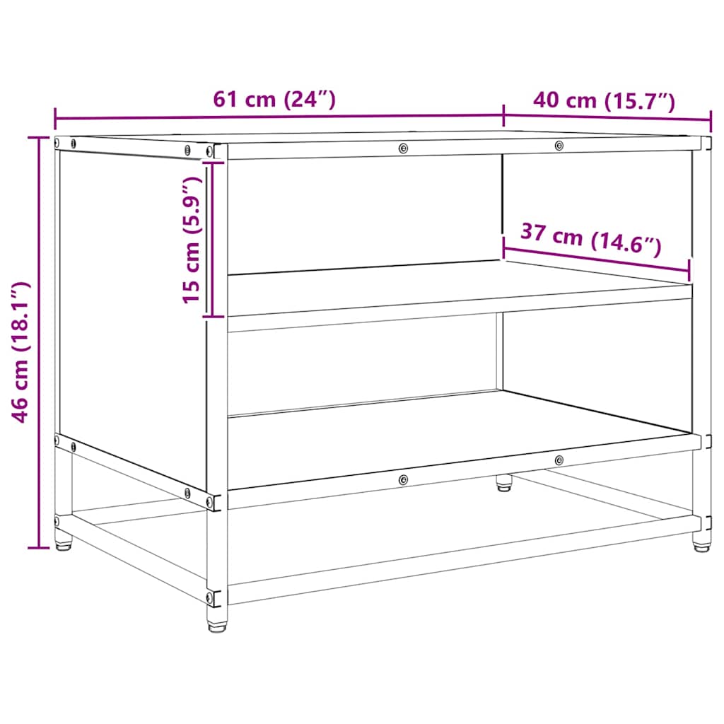 TV Units Black Oak 61 x 40 x 46 cm Engineered wood