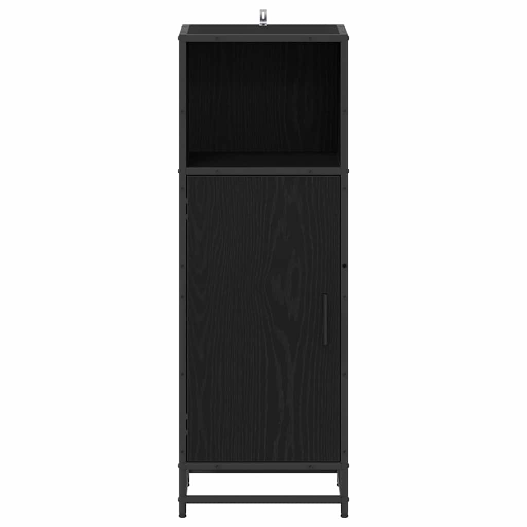 Bathroom Furniture Set with Shelf Black Oak 35 x 37.5 x 100 cm