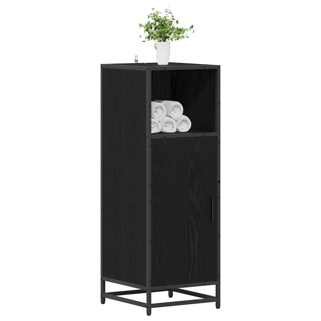 Bathroom Furniture Set with Shelf Black Oak 35 x 37.5 x 100 cm