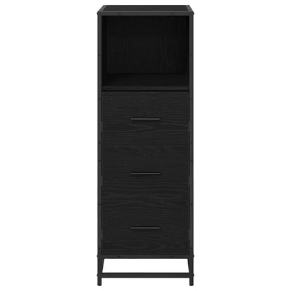 Bathroom Furniture Set with Drawer Black Oak 35 x 37.5 x 100 cm