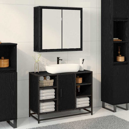 Wall Shelf with Shelf Wall-mounted Black Oak 65 x 20 x 60 cm
