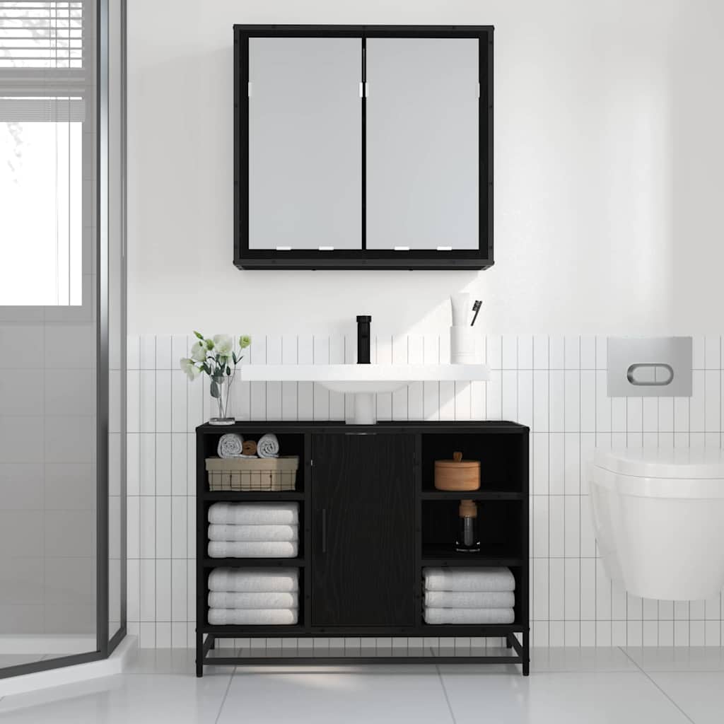 Wall Shelf with Shelf Wall-mounted Black Oak 65 x 20 x 60 cm