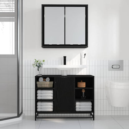 Wall Shelf with Shelf Wall-mounted Black Oak 65 x 20 x 60 cm