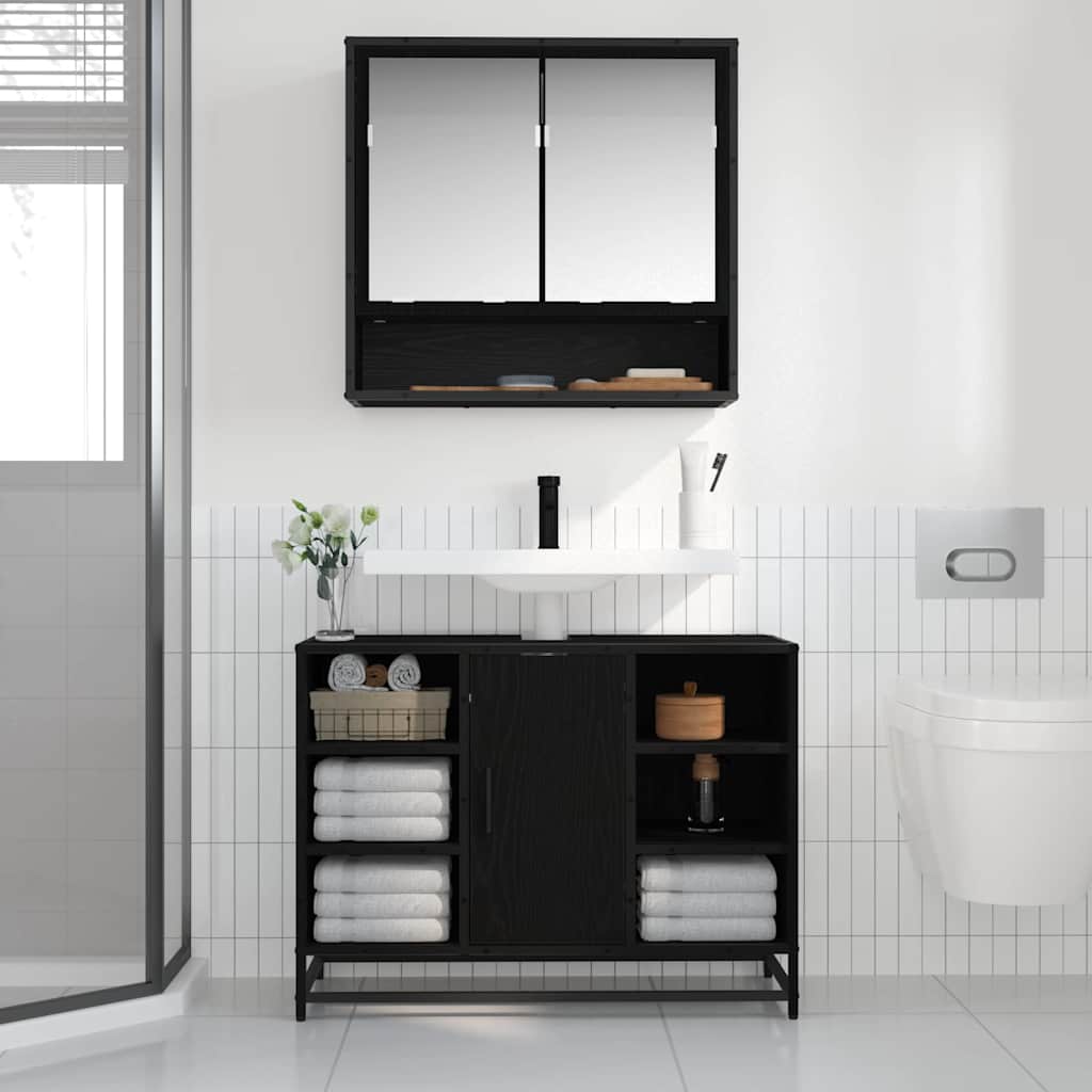 Wall Shelf with Shelf Wall-mounted Black Oak 65 x 20 x 60 cm