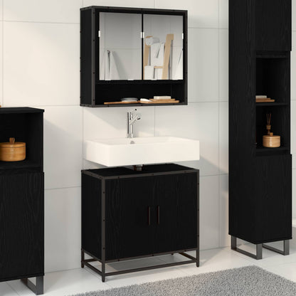 Bathroom Sink Cabinet Black Oak 65 x 33 x 60 cm Engineered wood