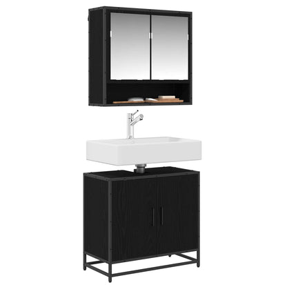 Bathroom Sink Cabinet Black Oak 65 x 33 x 60 cm Engineered wood
