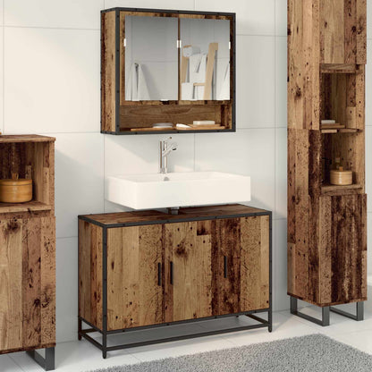 Bathroom Cabinet Old Wood 90 x 33 x 60 cm Engineered Wood