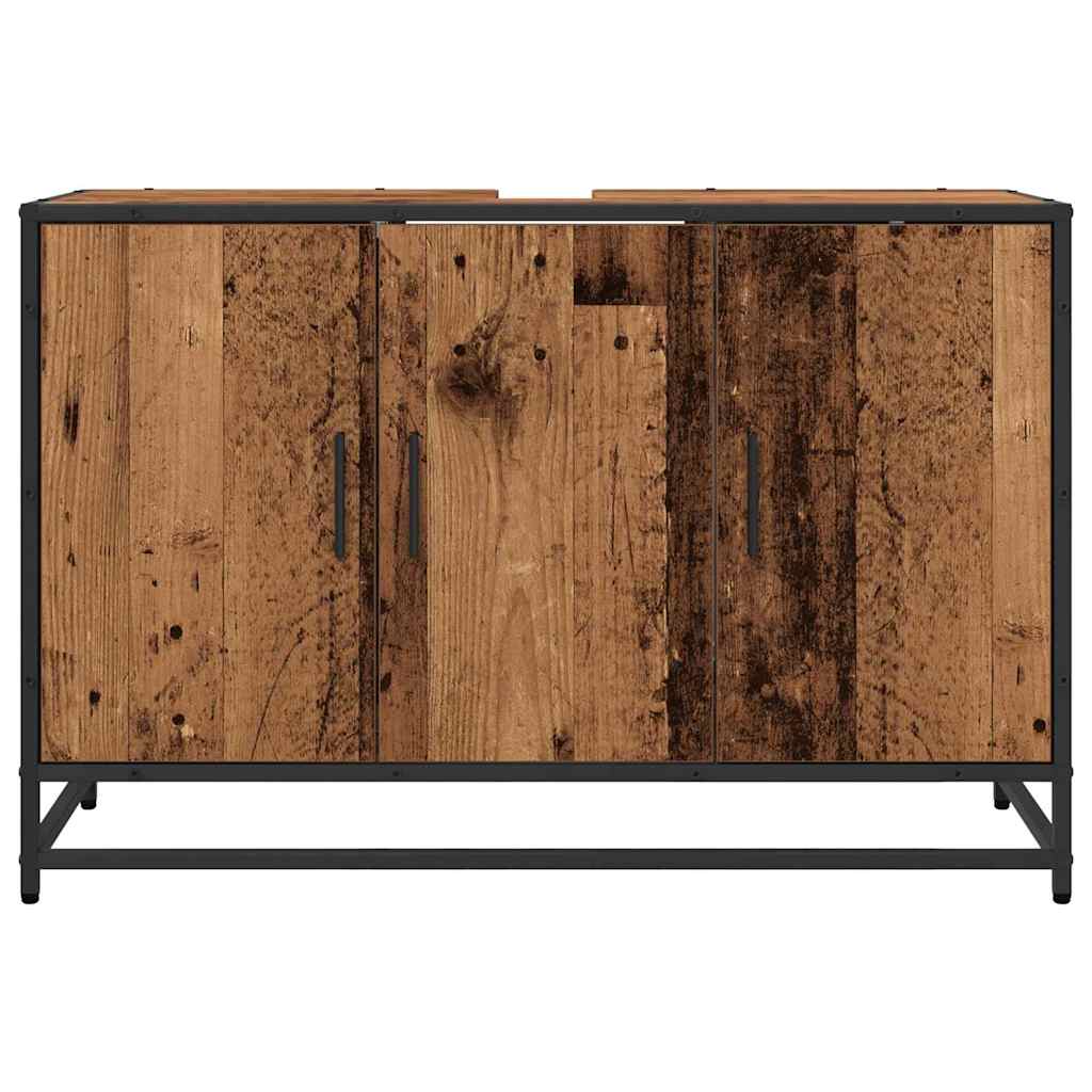 Bathroom Cabinet Old Wood 90 x 33 x 60 cm Engineered Wood