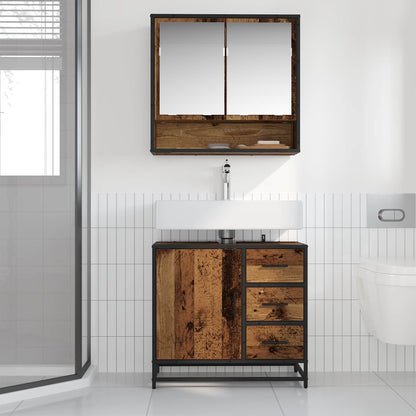 Bathroom Cabinet Old Wood 65 x 33 x 60 cm Engineered Wood