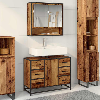 Bathroom Cabinet Old Wood 80 x 33 x 60 cm Engineered Wood