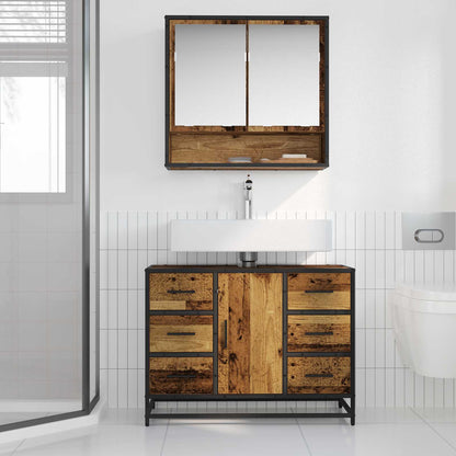 Bathroom Cabinet Old Wood 80 x 33 x 60 cm Engineered Wood