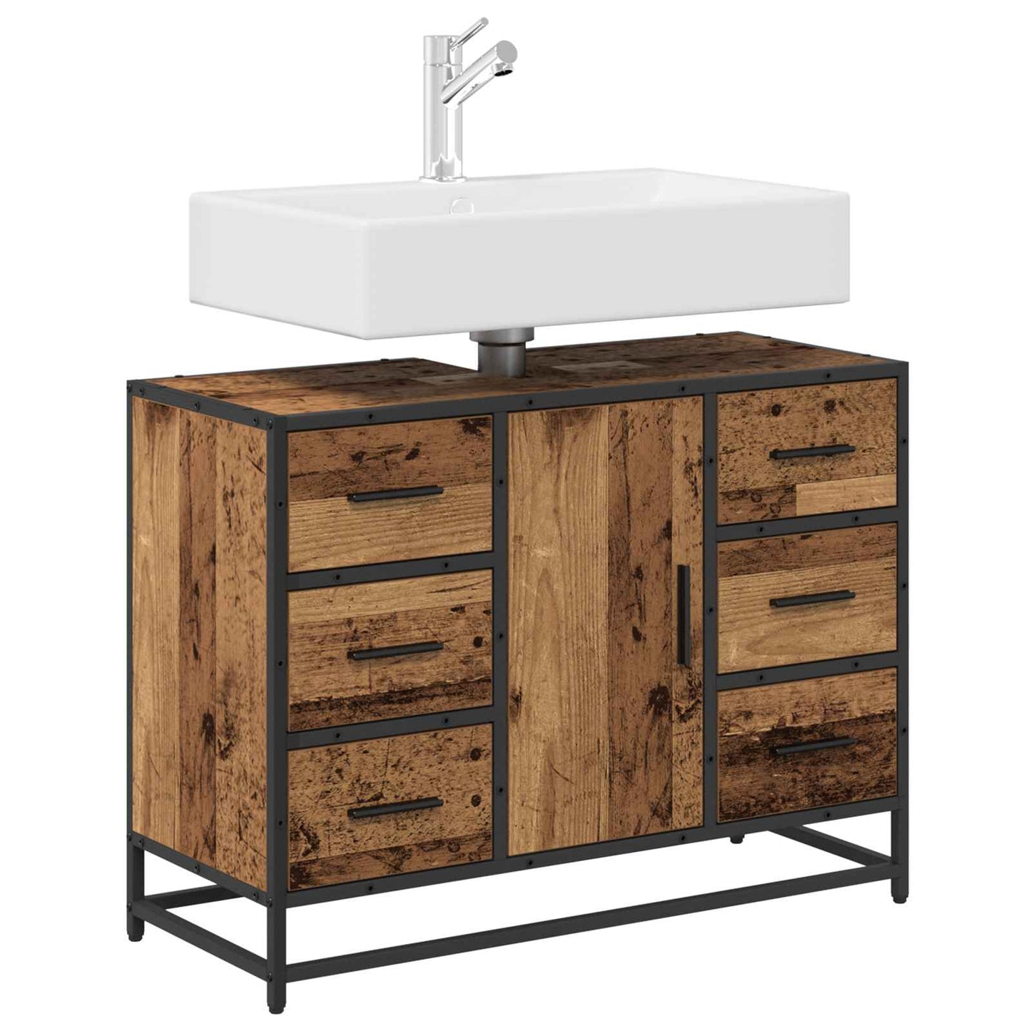 Bathroom Cabinet Old Wood 80 x 33 x 60 cm Engineered Wood