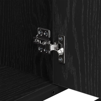 Bathroom Cabinet Black Oak 80 x 33 x 60 cm Engineered Wood