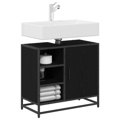Bathroom Cabinet Black Oak 65 x 33 x 60 cm Engineered Wood
