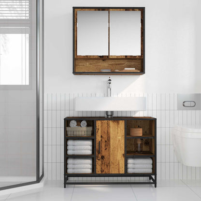 Bathroom Cabinet Old Wood 80 x 33 x 60 cm Engineered Wood