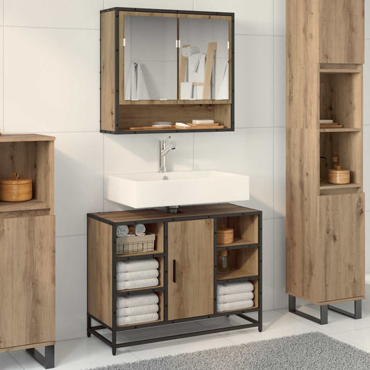 Bathroom Cabinet Artisan Oak 80 x 33 x 60 cm Engineered Wood