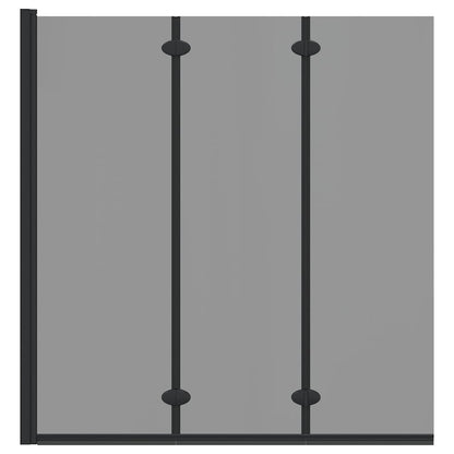 Bath Shower Screen Manual Black 130 x 138 cm Tempered Glass