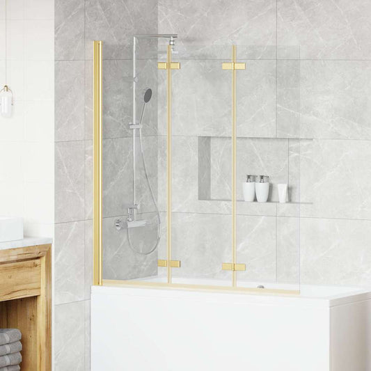 Folding Shower Enclosure Gold 130 x 138 cm