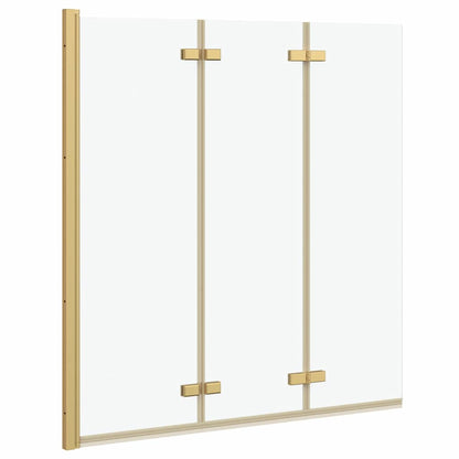 Shower Enclosure Gold 130 x 138 cm ESG Glass and Aluminium