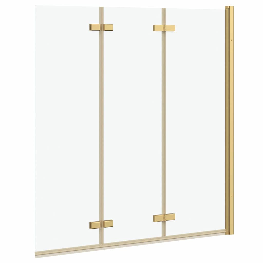 Shower Enclosure Gold 130 x 138 cm ESG Glass and Aluminium