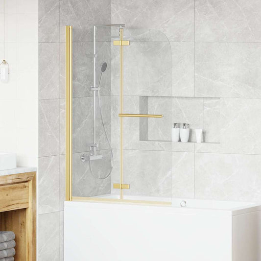 Shower Enclosure Transparent and Gold 95 x 140 cm