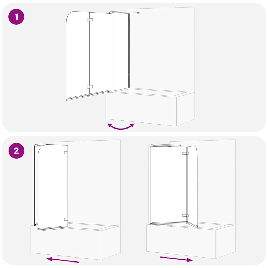 Bath Enclosure Geometric Manual Black 120 x 67 x 129 cm