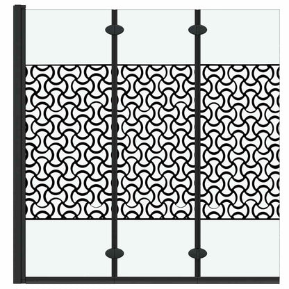 Shower Enclosure Manual Black and Transparent 130 x 130 cm