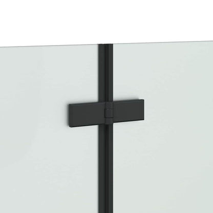 Shower Enclosure Black 130 x 138 cm ESG Glass and Aluminium