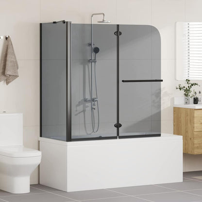 Bi-Folding Shower Enclosure Dark Transparent 120 x 67 x 129 cm