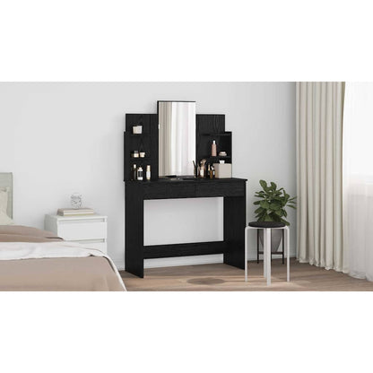Dressing Table with Mirror Black Oak 96 x 39 x 142 cm