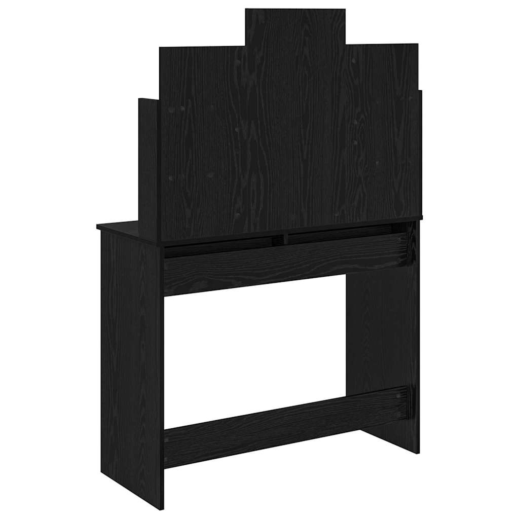 Dressing Table with Mirror Black Oak 96 x 39 x 142 cm