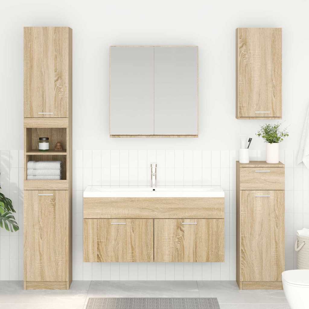 Sink cabinet with Storage with Door Sonoma Oak Engineered Wood