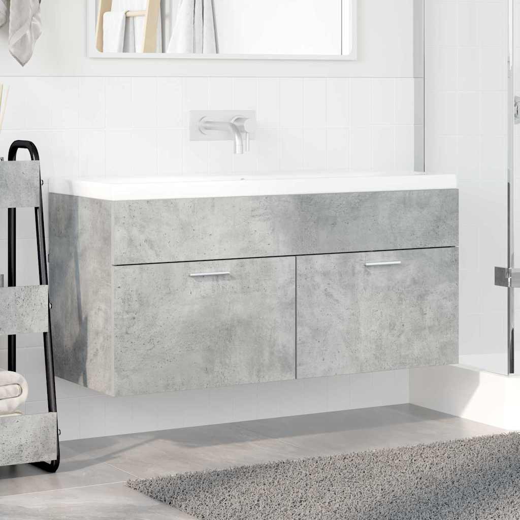 Sink cabinet with Storage Concrete Grey Engineered Wood