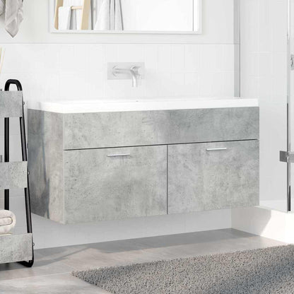 Sink cabinet with Storage Concrete Grey Engineered Wood