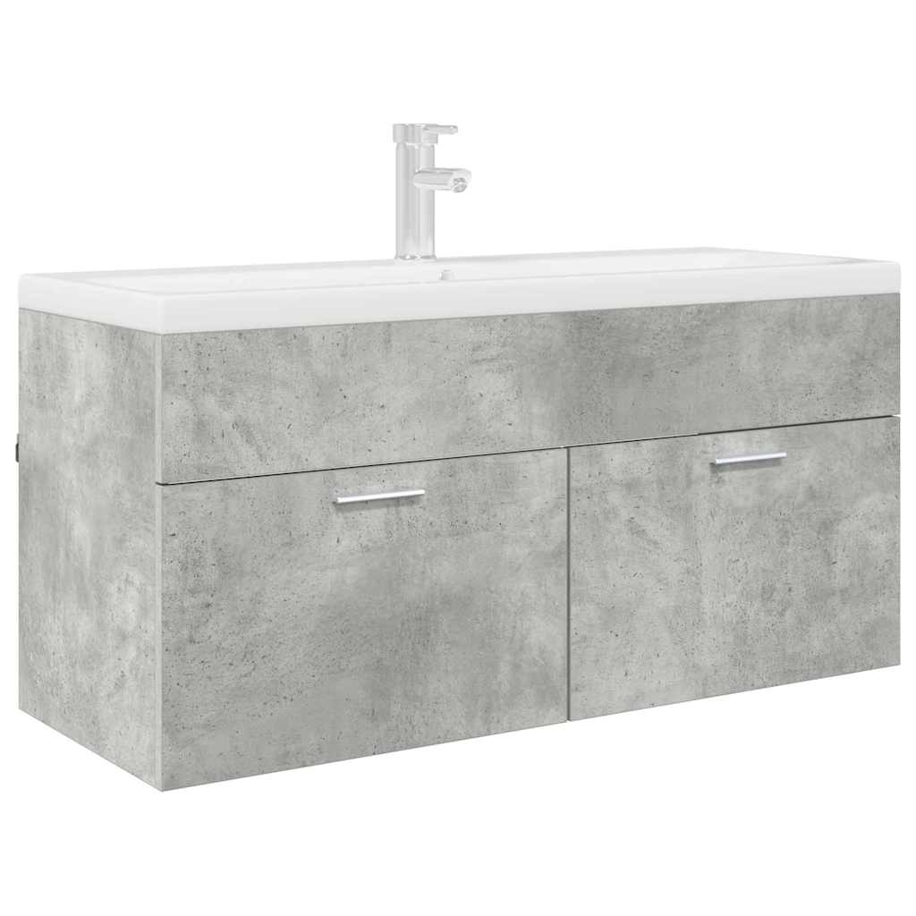 Sink cabinet with Storage Concrete Grey Engineered Wood